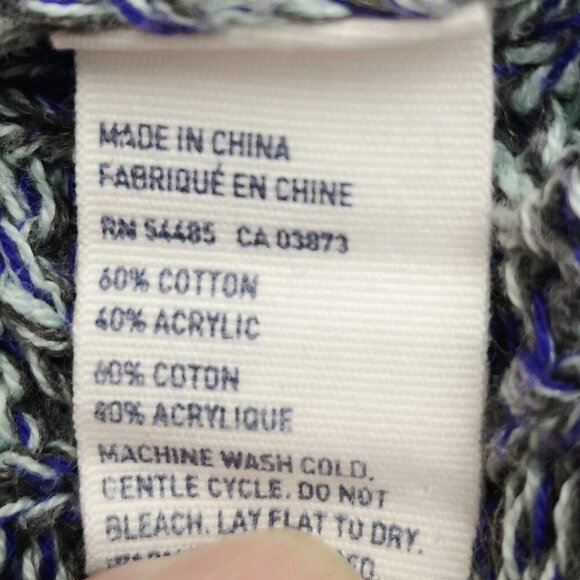 American Eagle Outfitters Ladies Size Medium Purple, Gry & Wht Cowl Neck Sweater - Picture 4 of 10